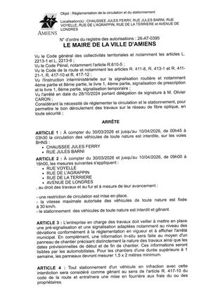 26 AT 0395 Reglementation Circulation Et Stationnement Chaussee Jules Ferry Et Autres Du 30 03 26 Au 10 04 26 Publié Le 01 07 26