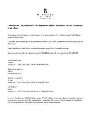 Conditions BEFR - Vente Flash Ete 26