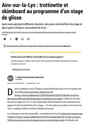 Aire Sur La Lys L'echo De La Lys Bouge Ton éTé