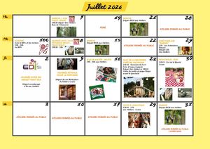 Calendrier Juillet Et Août 2026 Pays De Craon