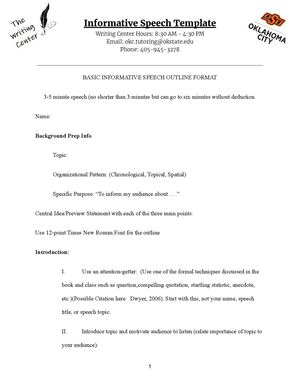 Informative Speech Template