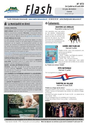 Flash N°873 du 2 juillet au 26 août 2026