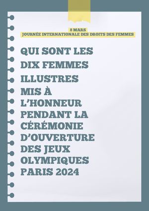 Les Femmes Distinguées JO Paris 2024