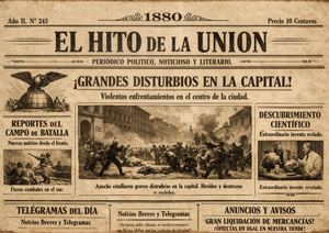 Folleto Tríptico Noticias Periódico Fotográfico Vintage Marrón