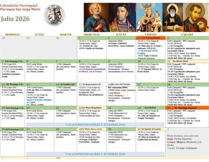 Calendario Parroquial 2026 07 Julio