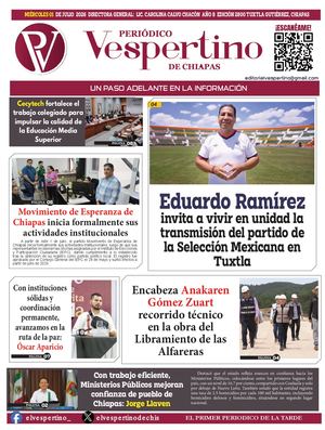 Periodio El Vespertino De Chiapas 01 Julio