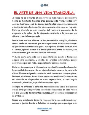 El Arte De Una Vida Tranquila