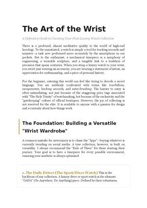 The Art Of The Wrist
