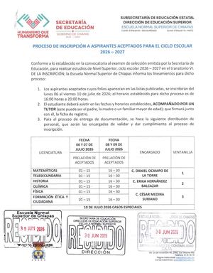 PROCESO DE INSCRIPCIÓN ENSCH