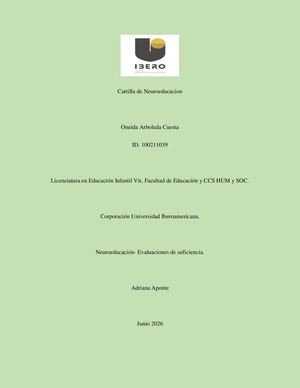 Cartilla De Neuroeducacion Oneida