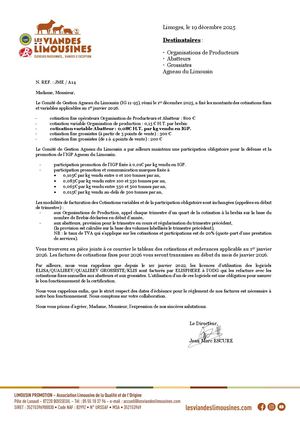 Cotisations Fixes Et Variables Agneau du Limousin
