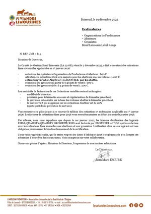 Cotisations Fixes Et Variables Bœuf Limousin