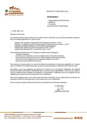 Cotisations Fixes Et Variables Applicables En Limousin Junior LA 2388