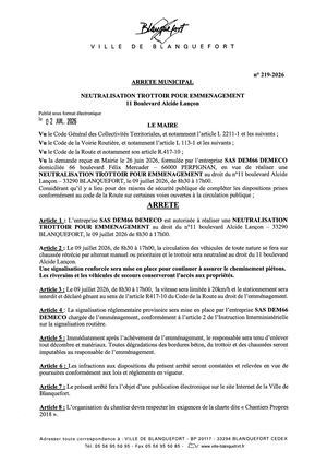 Arrêté 219-2026