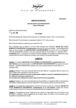 Arrêté n°220-2026