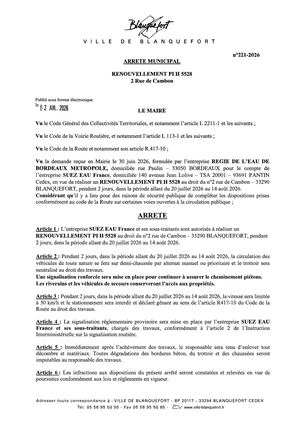 Arrêté n°221-2026