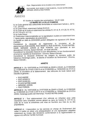 26 AT 1029 Réglementation Du Stationnement Et De La Circulation Rue Andre, Rue Henri IV & Autres Du 10 07 2026 Au 31 07 2026 -    Publiée Le 02 07 2026