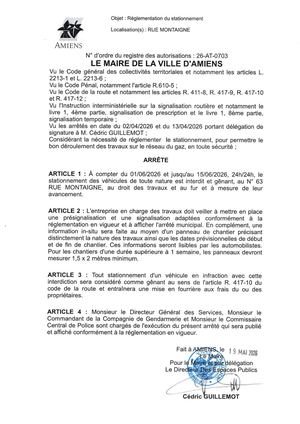 26 AT 0703 Réglementation Du Stationnement Rue Montaigne Du 01 06 2026 Au 15 06 2026  -  Publiée Le 02 07 2026