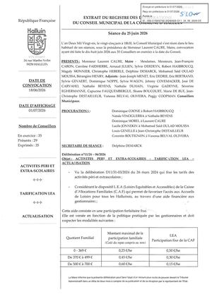 CM 25-06-26 11 Activités peri et extra scolaire tarification LEA
