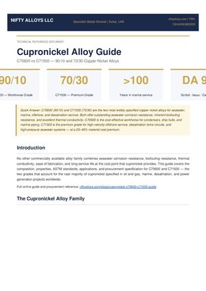 Cupronickel Alloy Guide: C70600 vs C71500 | Nifty Alloys LLC
