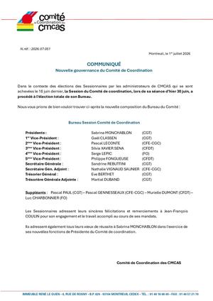 Communiqué Elections Du Bureau Du Comité De Coordination