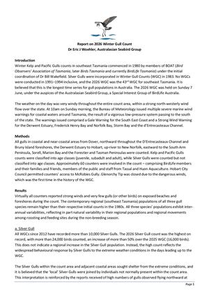 Report On The 2026 Winter Gull Countedtd