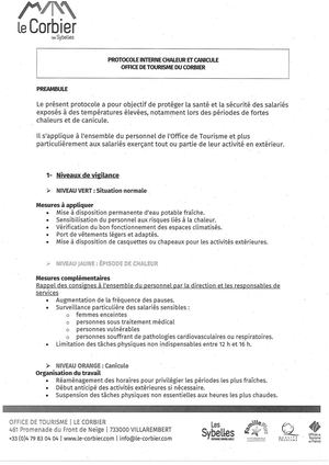 Protocole Chaleur Et Canicule