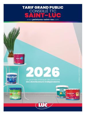 Tarif grand public conseillé TTC Saint-Luc 2026