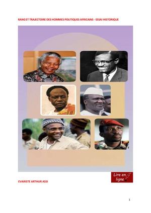 E Arthur Assi Rang Des Hommes Politiques Africains (Lire En Ligne)