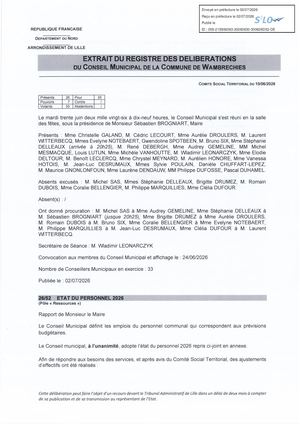 26 52 état Du Personnel