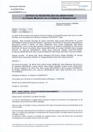 26 58 Parc Ledoux - Sollicitation De Financements