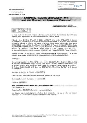 26 69 Décision Modificative N° 1 - Budget Principal