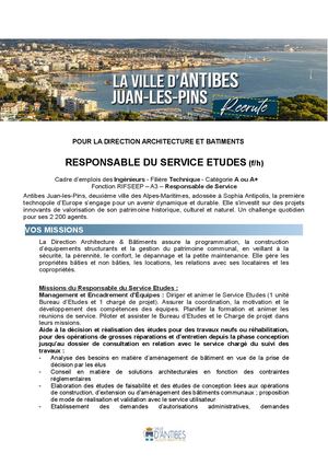 Annonce Responsable Service Etudes