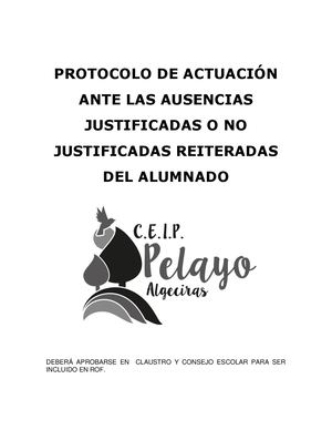 Protocolo De Actuación Ante Las Ausencias Reiteradas Del Alumnado