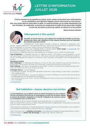 Lettre D'information Juillet 2026 Nouvelles Voies