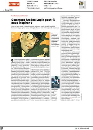 Un printemps avec Arsène Lupin. Grégoire Bouillier / Equateurs - France Inter