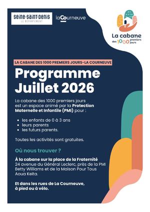 flyer cabanes 1000 premiers jours juillet La Courneuve