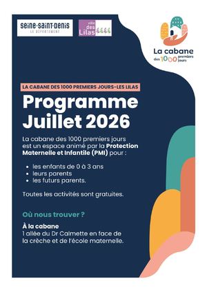 flyer cabane 1000 premiers jours juillet lilas