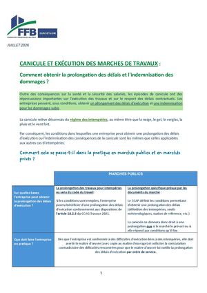 NEWSLETTER JUILLET 2026 # CANICULE ET PROLONGATION DES DELAIS D EXECUTION