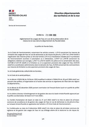 Restriction D'eau