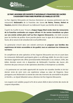 Partenariat PAD & Mc Donald's