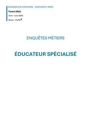Enquête Métier Educ Spe Florent Bibal