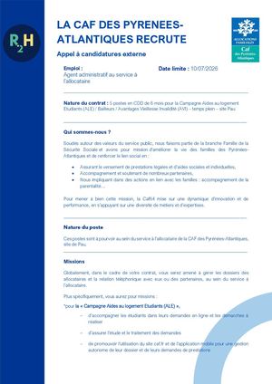07 26 Appel à Candidatures Cdd Agents Administratifs Campagne Bailleurs Ale Avi