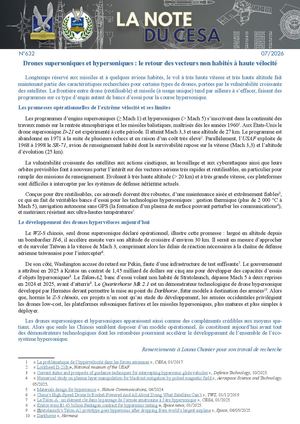 LA NOTE DU CESA N°632 Drones Supersoniques Et Hypersoniques Le Retour Des Vecteurs Non Habités À Haute Vélocité