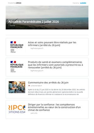 Actualités Paramédicales 2 Juillet 2026