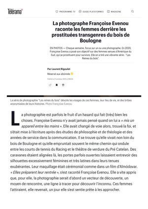 Télérama - Reines du Bois - Françoise Evenou 21102025