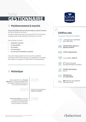 Fiche Gestionnaire Citya