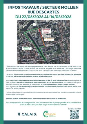 Informations - Travaux rue Mollien