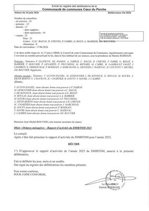 Délib 116 2026 - Ordures Ménagères - Rapport D'activités Du SMIRTOM 2025 VISEE