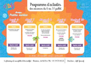 Programmes Alsh - Vacances Juillet 2026